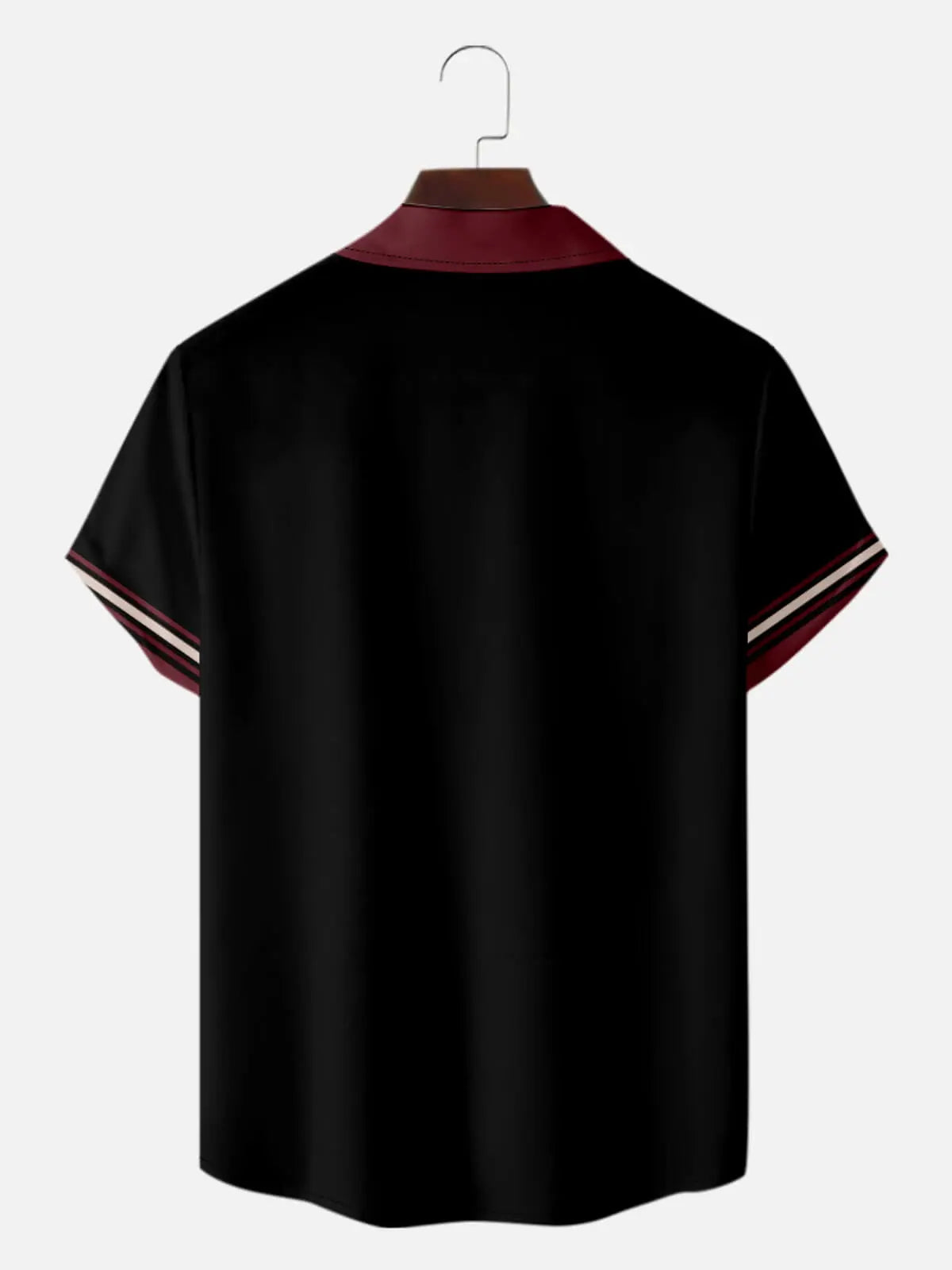 Men's Classic Vertical Stripe Bowling Short Sleeve Shirt ElevenOasis