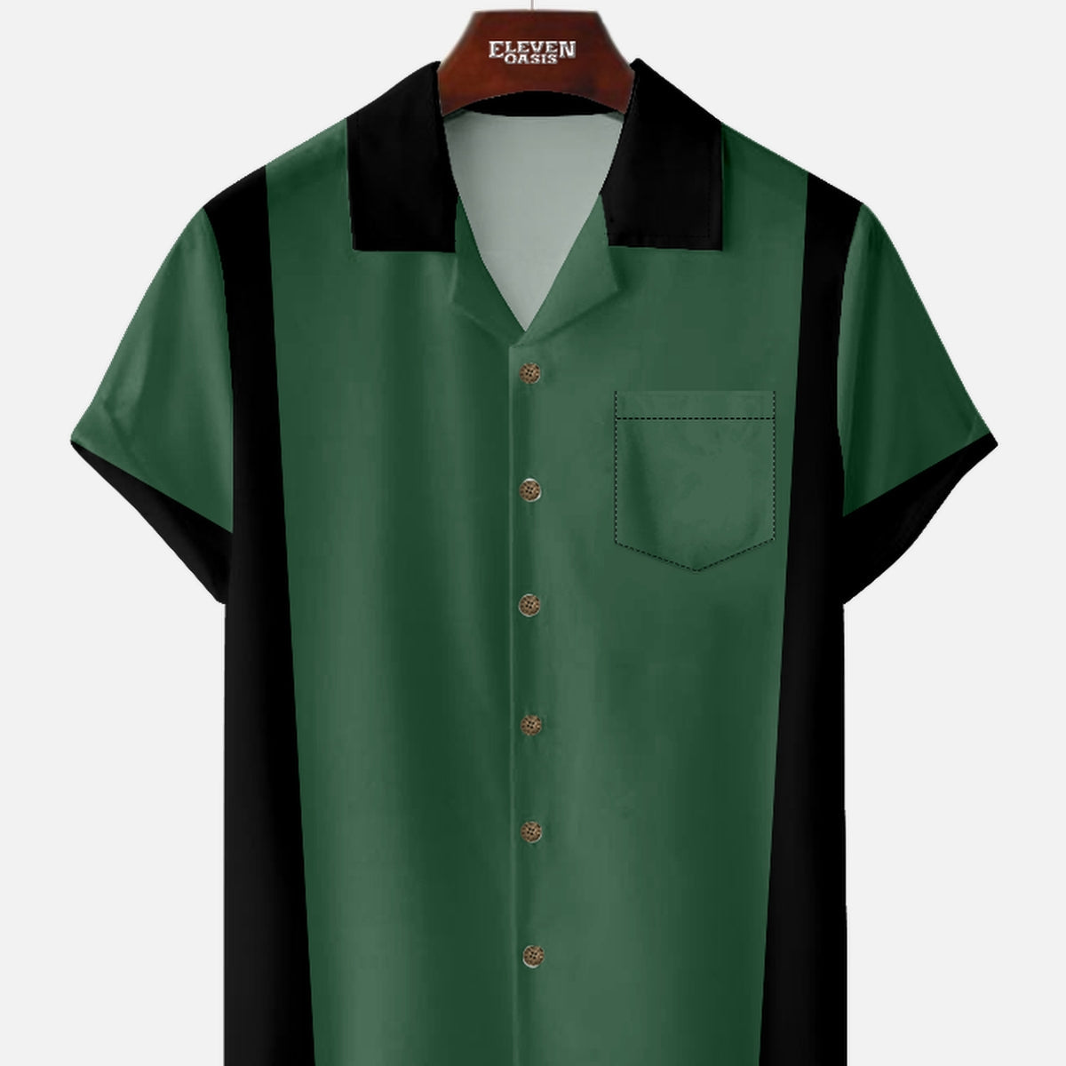 Men's Classic Bowling League Short Sleeve Shirt Eleven Oasis