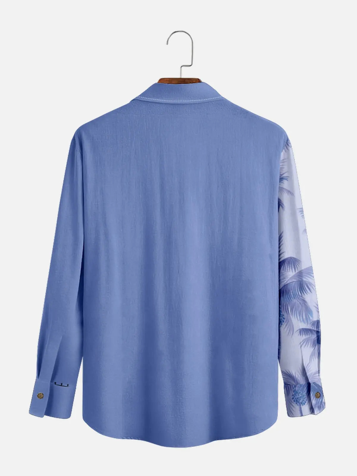 Men's Coconut Tree Casual Breathable Hawaiian Long Sleeve Shirt Eleven Oasis