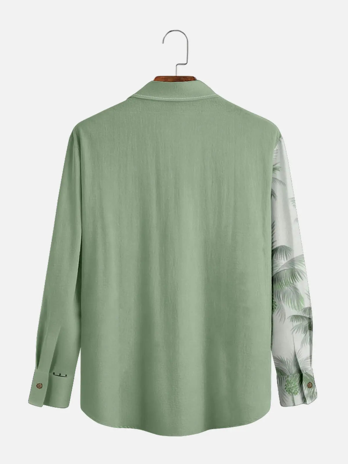 Men's Coconut Tree Casual Breathable Hawaiian Long Sleeve Shirt Eleven Oasis