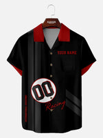 Men's Custom Racing Stripes & Number Short Sleeve Shirt