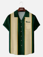 Men's Customizable Striped Short Sleeve Shirt