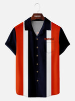 Tall Men's Custom Chicago Football Bowling Short Sleeve Shirt