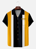 Tall Men's Custom Pittsburgh Football Bowling Short Sleeve Shirt