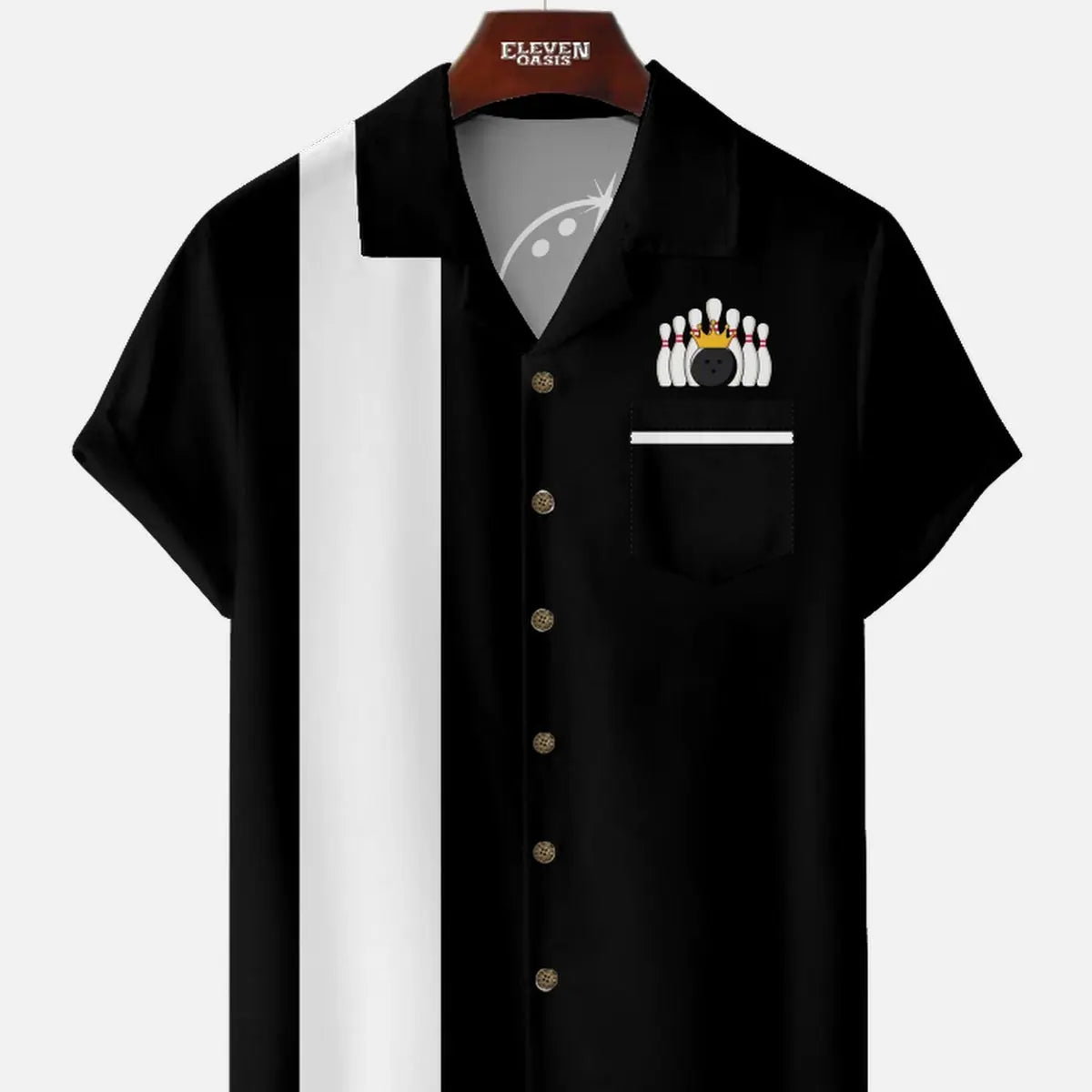 Men's Custom Bowling Team Camp Collar Shirt - Personalized Resort Style ElevenOasis