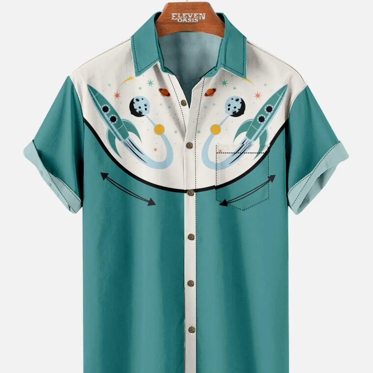 Men's Atomic Western Space Short Sleeve Shirt ElevenOasis