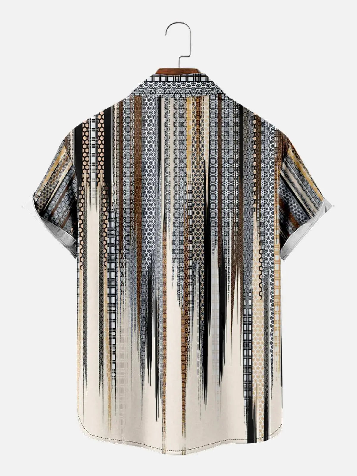 Men's Abstract Geometric Fade Short Sleeve Shirt ElevenOasis
