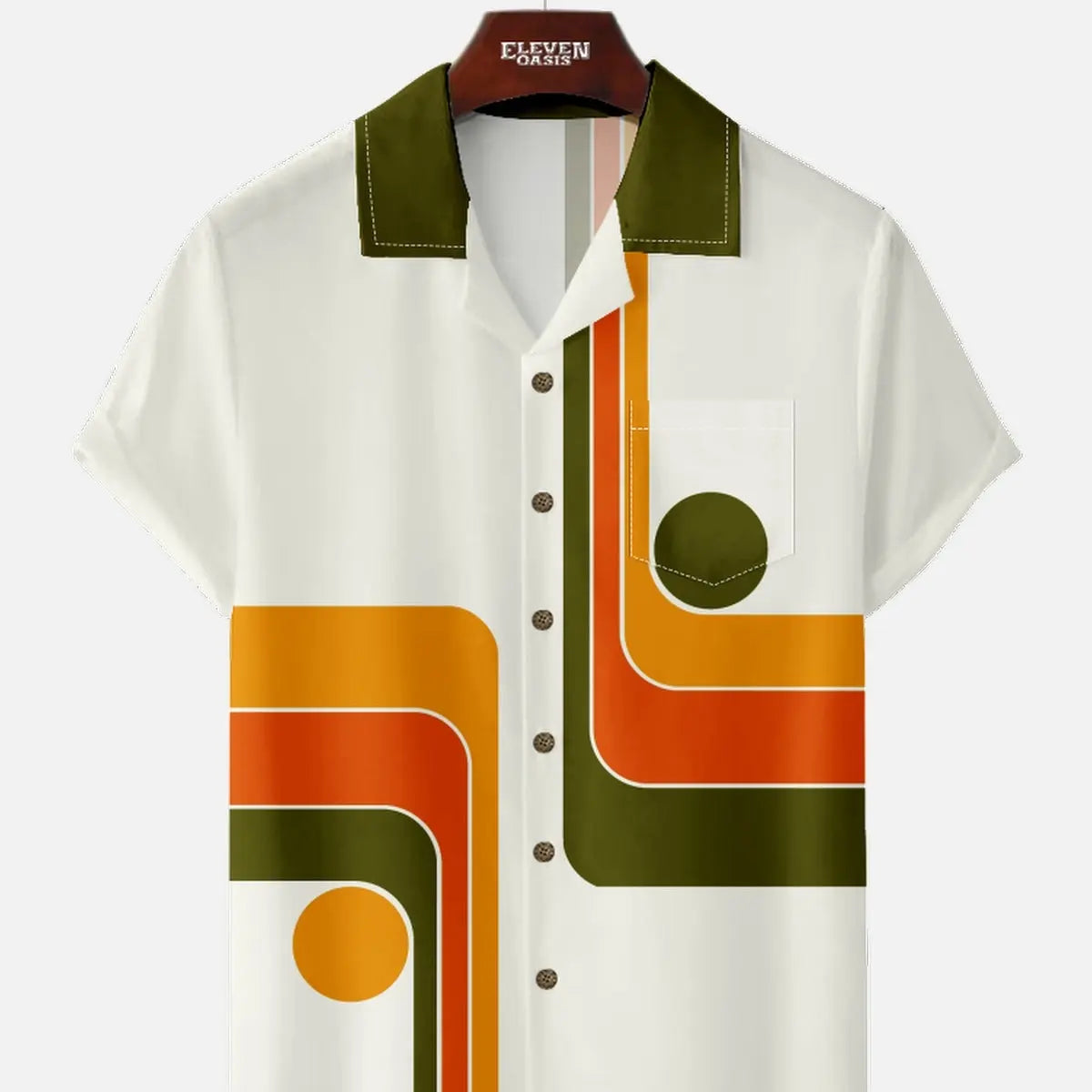 Men's Groovy Geometric Short Sleeve Shirt?