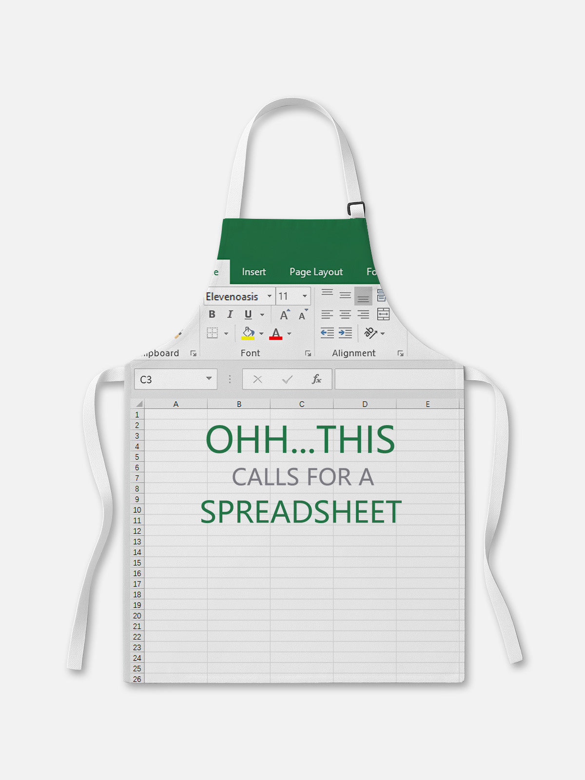 Excel Spreadsheet Kitchen Apron Eleven Oasis