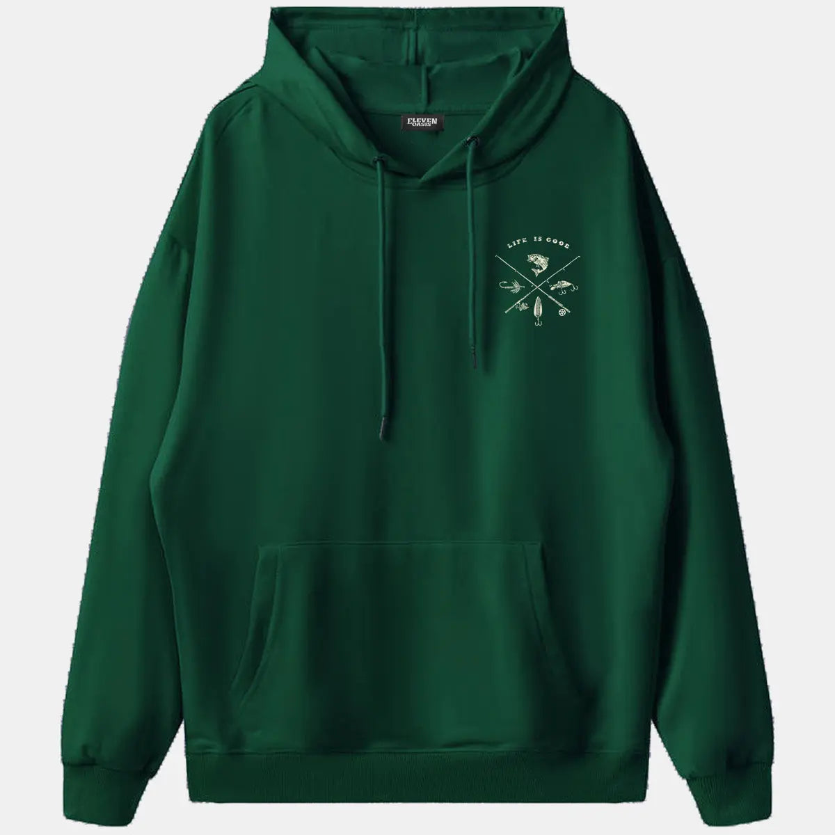 Life Is Good Fishing Crest Hoodie ElevenOasis