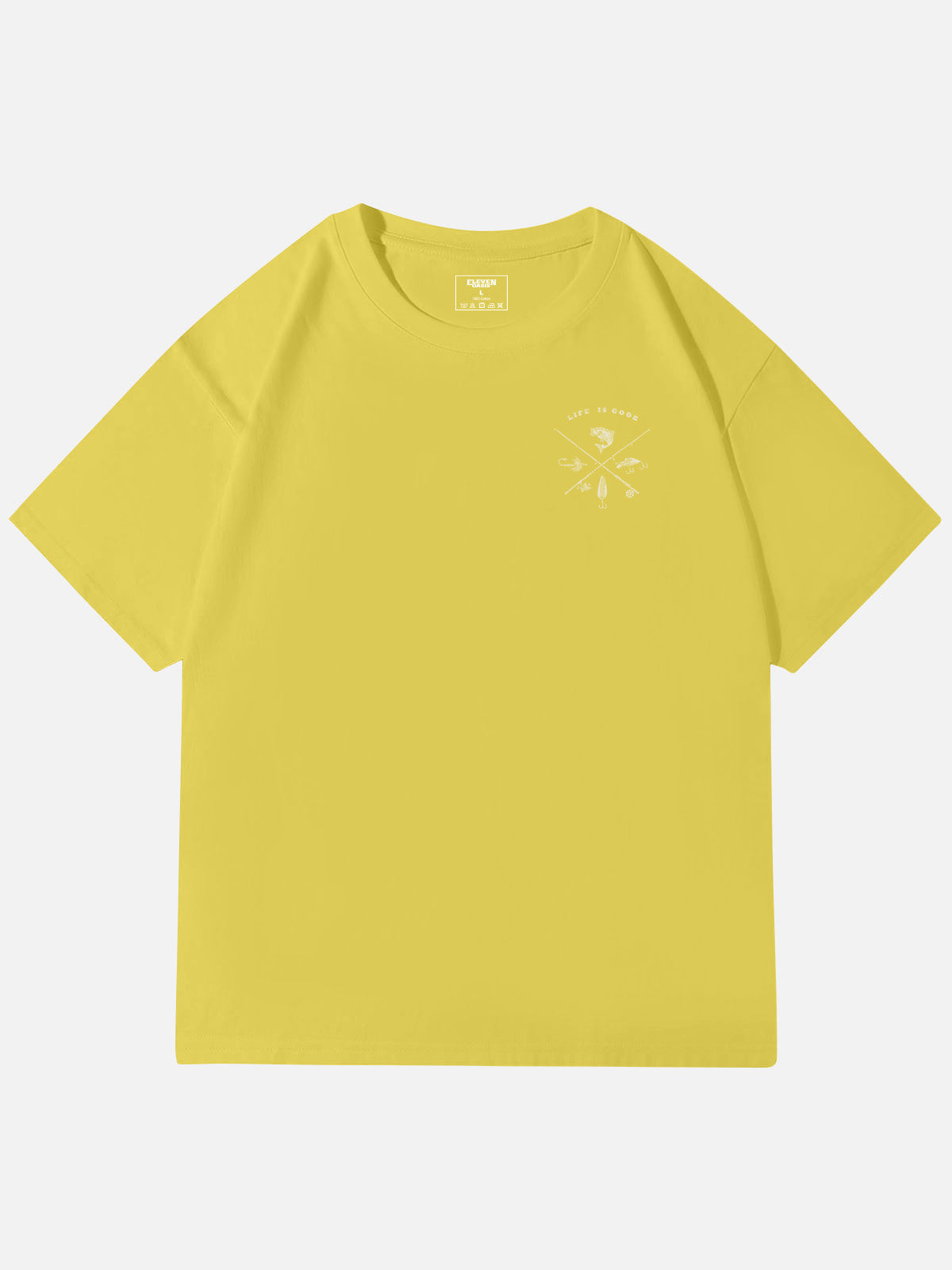 Life Is Good Fishing Crest Cotton T-Shirt Eleven Oasis