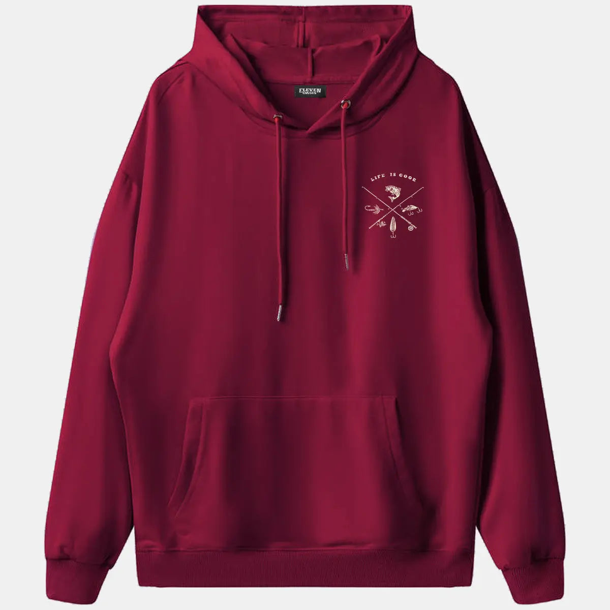 Life Is Good Fishing Crest Hoodie ElevenOasis