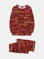 Christmas Holiday Word Print Pajama Set Eleven Oasis
