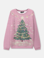 Pink Christmas Tree Sweatshirt ElevenOasis