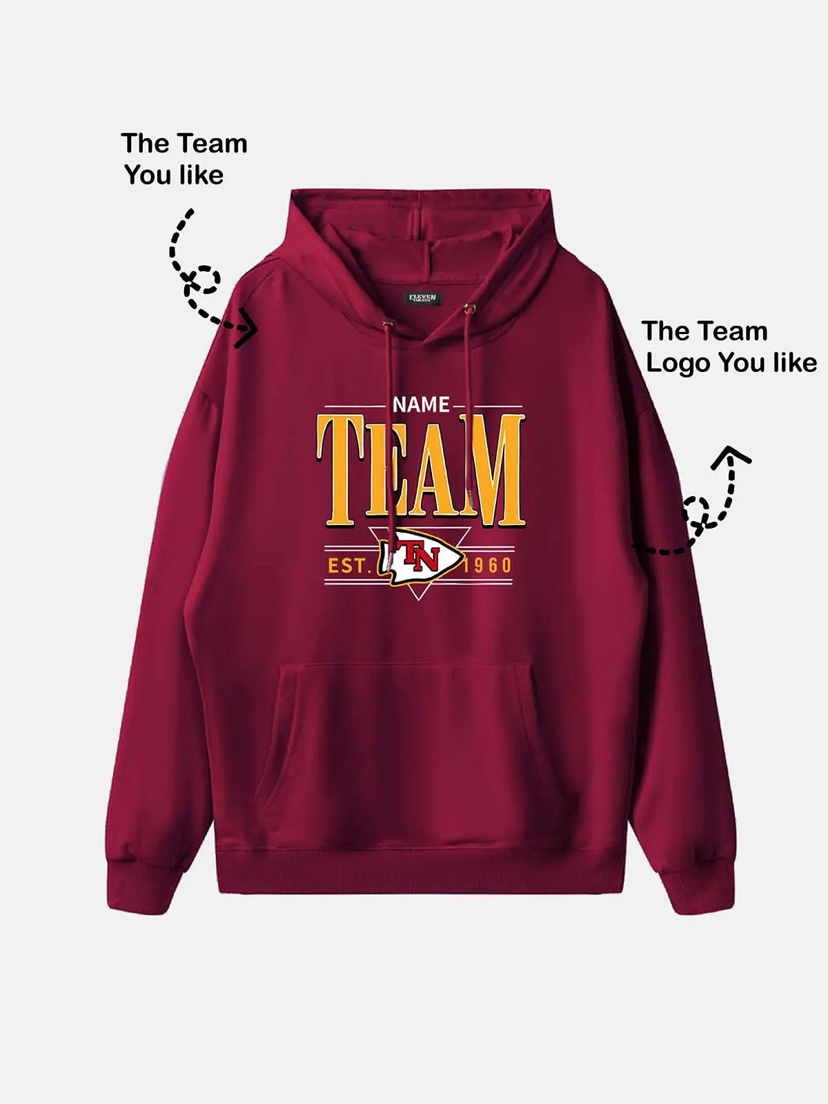 Custom Kansas City-Inspired Team Hoodie Eleven Oasis