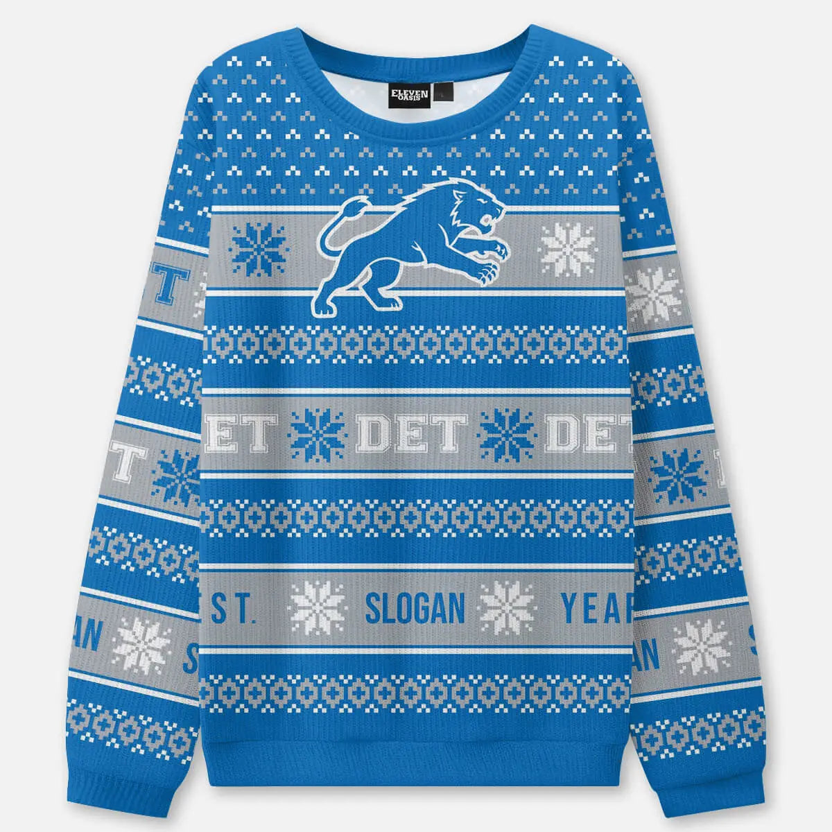 Custom Detroit Logo Football Sweatshirt Eleven Oasis