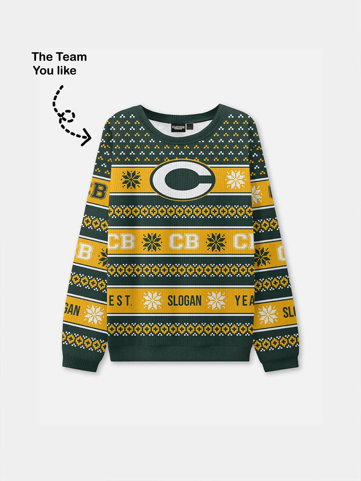 Custom Green Bay Football Sweatshirt Eleven Oasis
