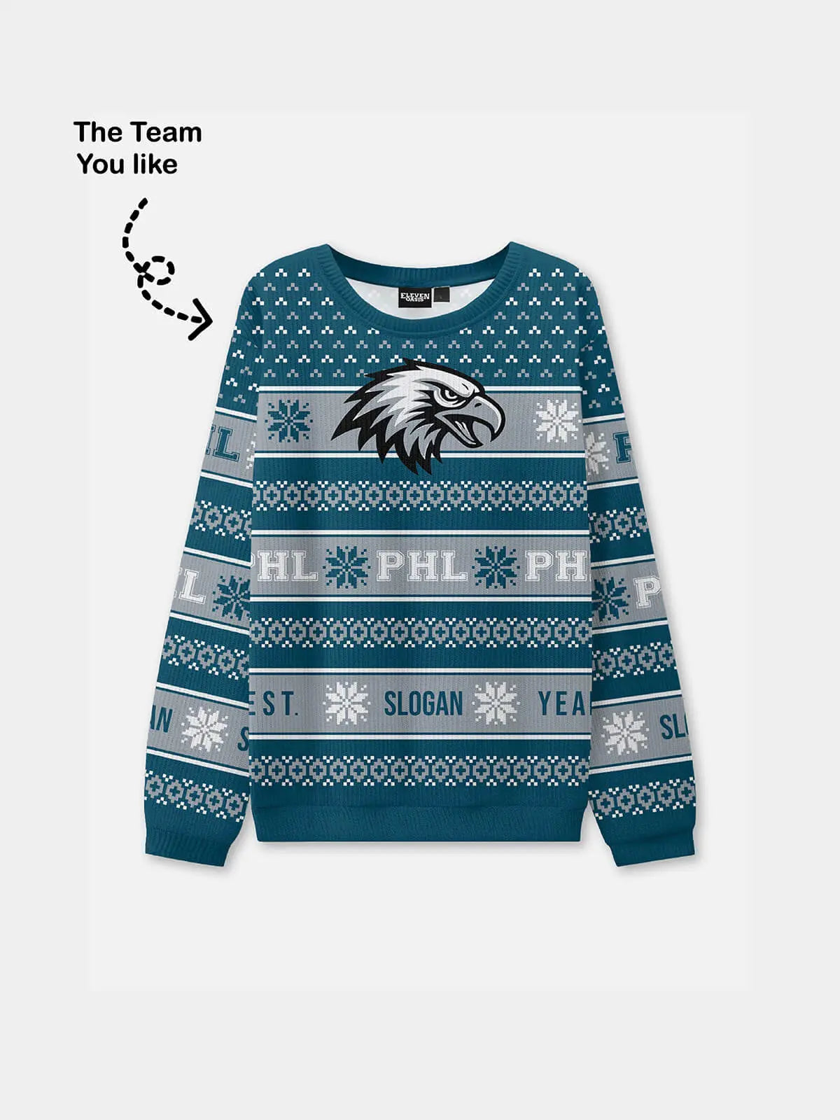 Custom Philadelphia Logo Football Sweatshirt Eleven Oasis