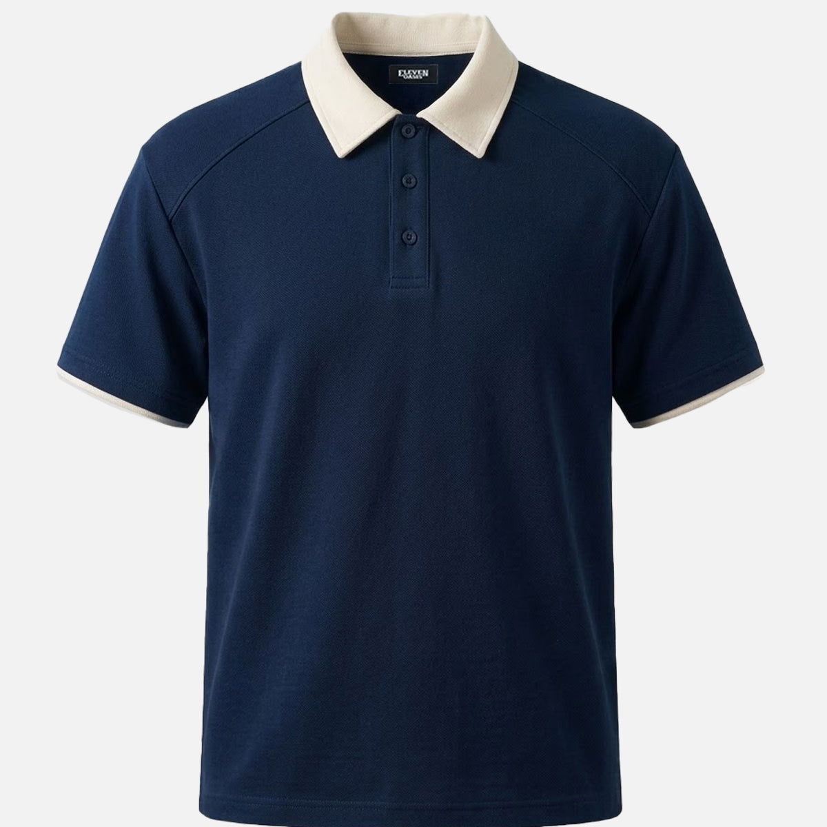 Men's Retro Contrast Collar Short Sleeve Polo Shirt Eleven Oasis