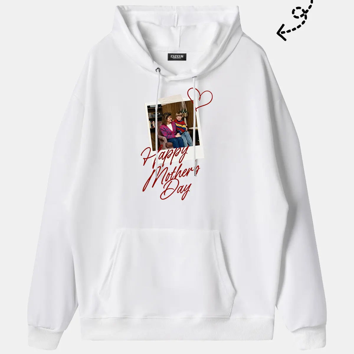 Custom Heart Sleeve Hoodie Eleven Oasis