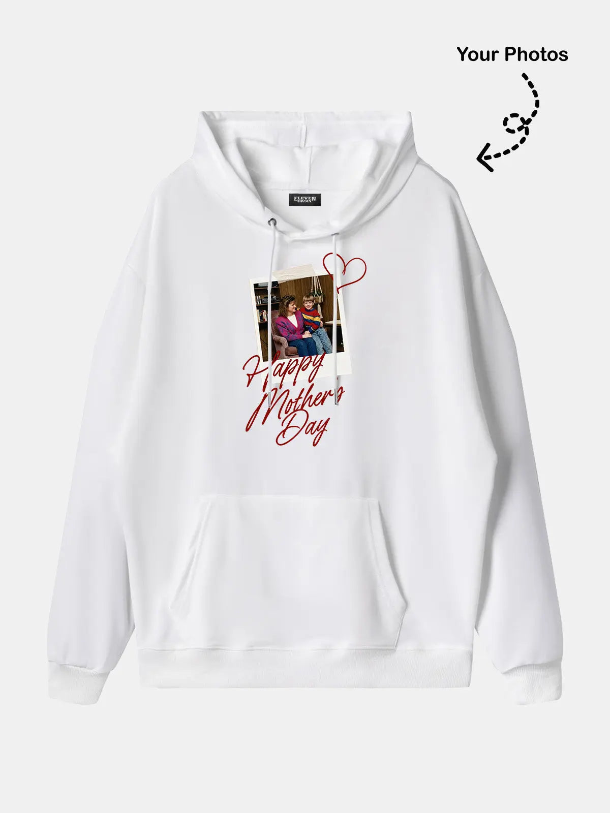 Custom Heart Sleeve Hoodie Eleven Oasis