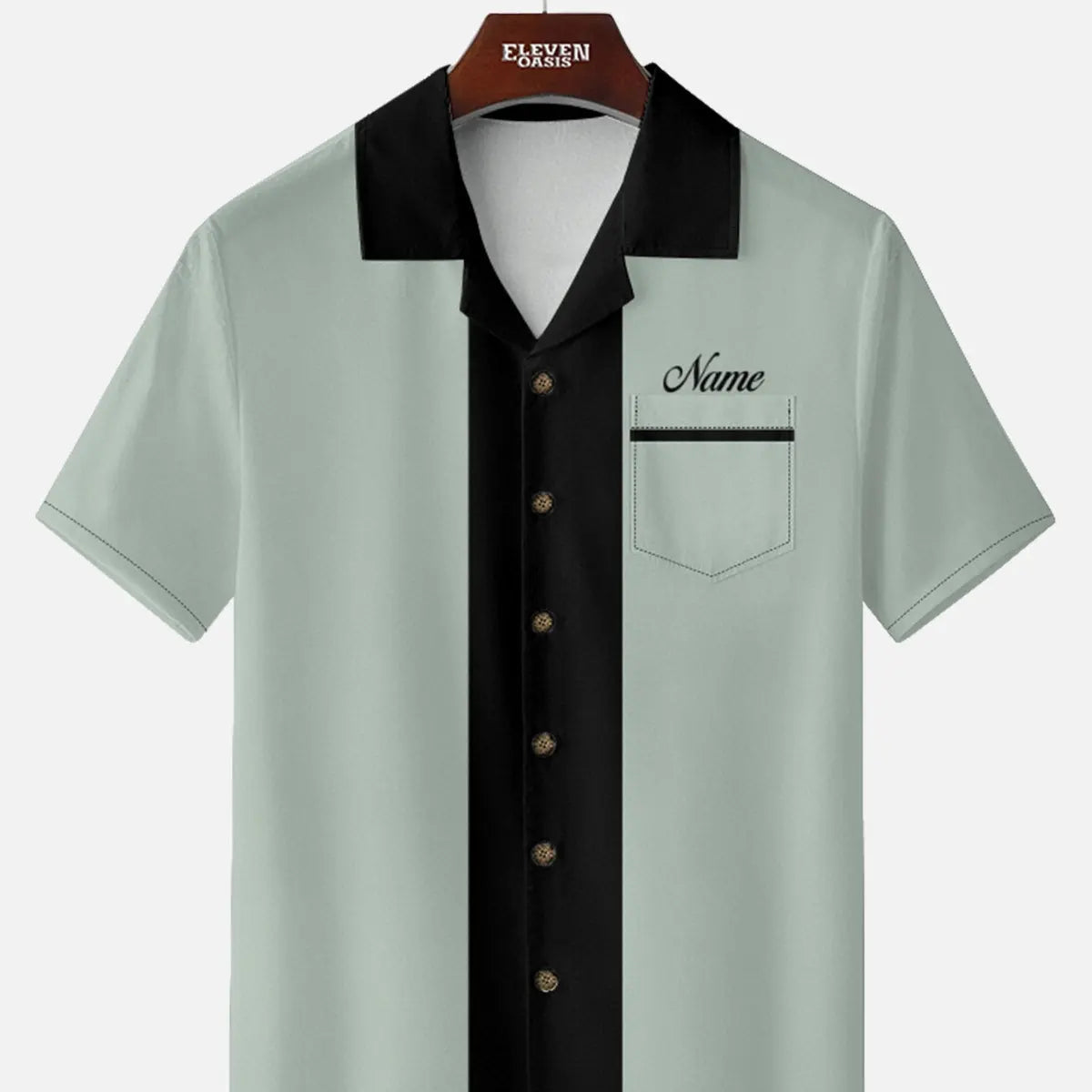 Men's Custom Name Retro Bowling Short Sleeve Shirt ElevenOasis