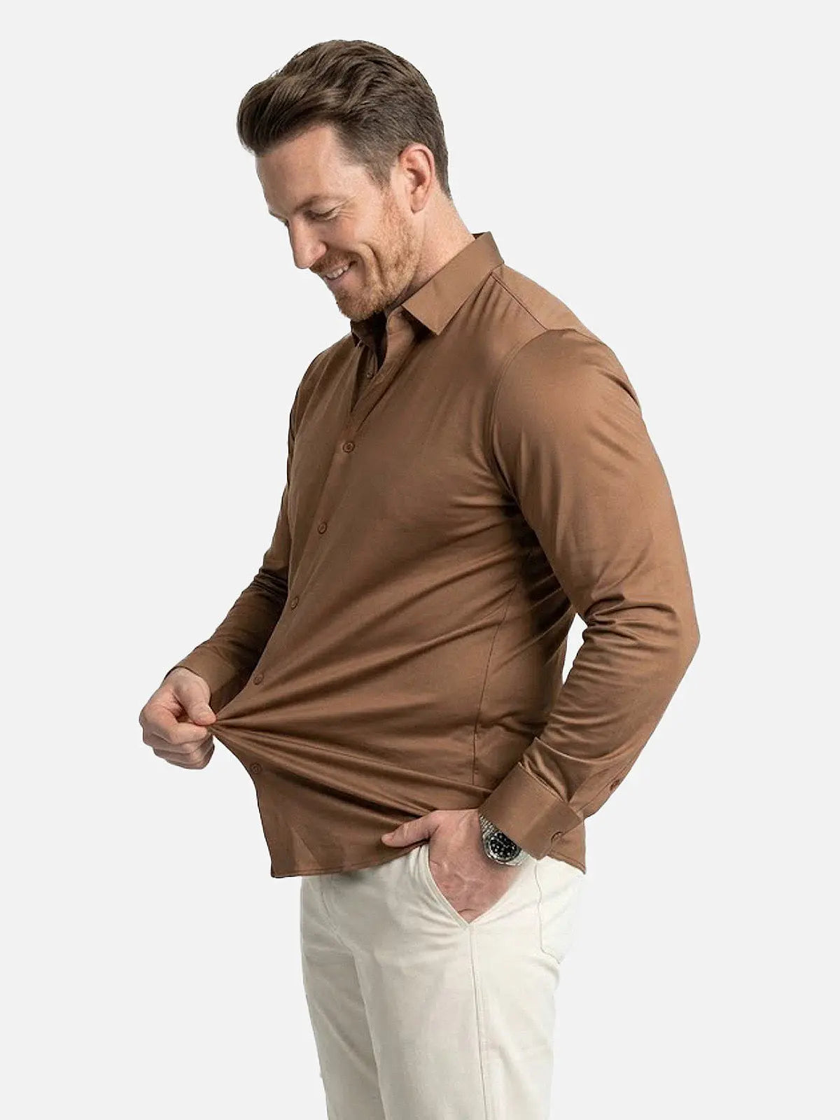 Men's Classic Stretch Slim Fit Long Sleeve Shirt ElevenOasis