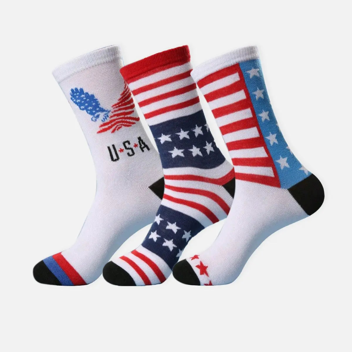 Men's American Flag Pattern Crew Socks Eleven Oasis