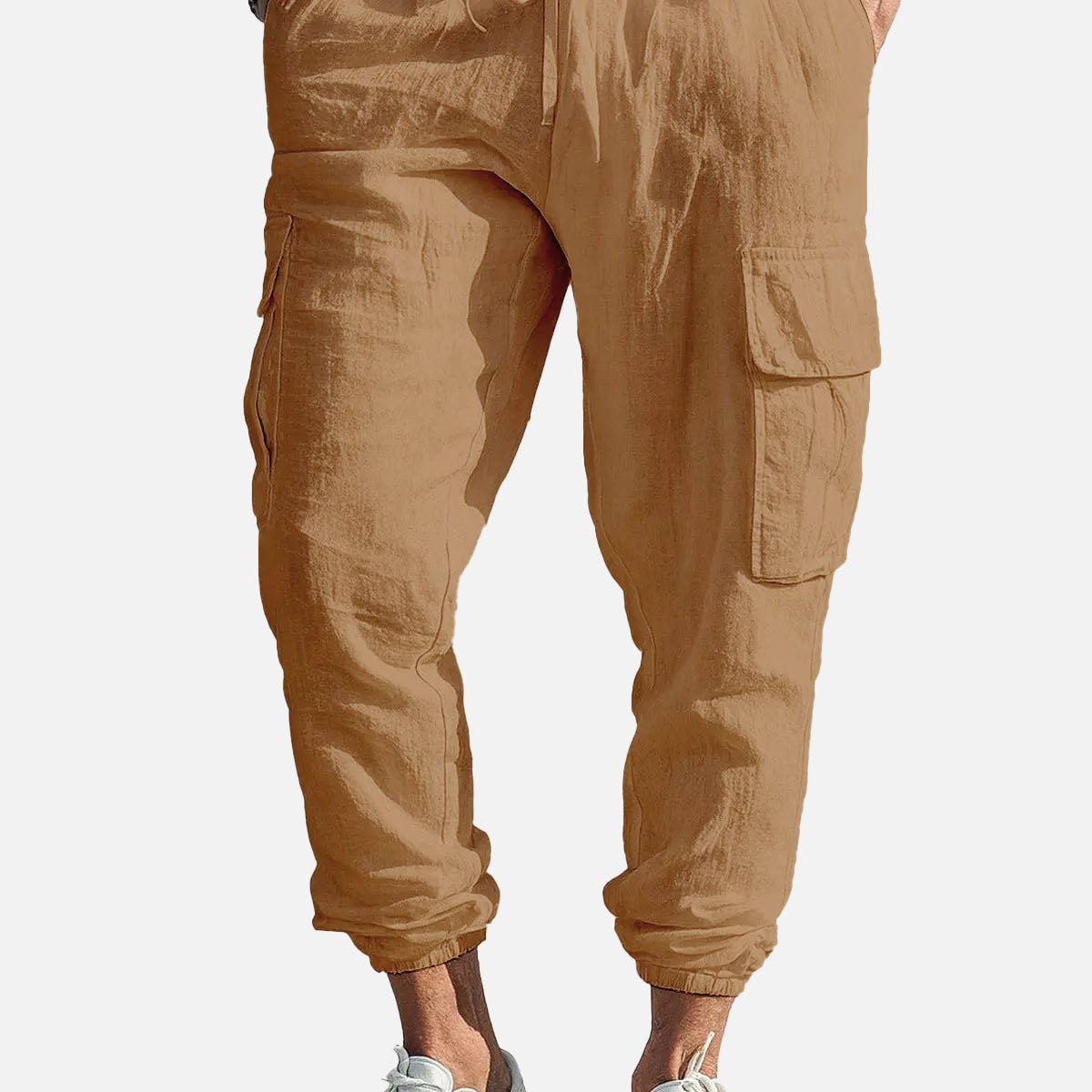 Men's Casual Linen Cargo Jogger Pants ElevenOasis