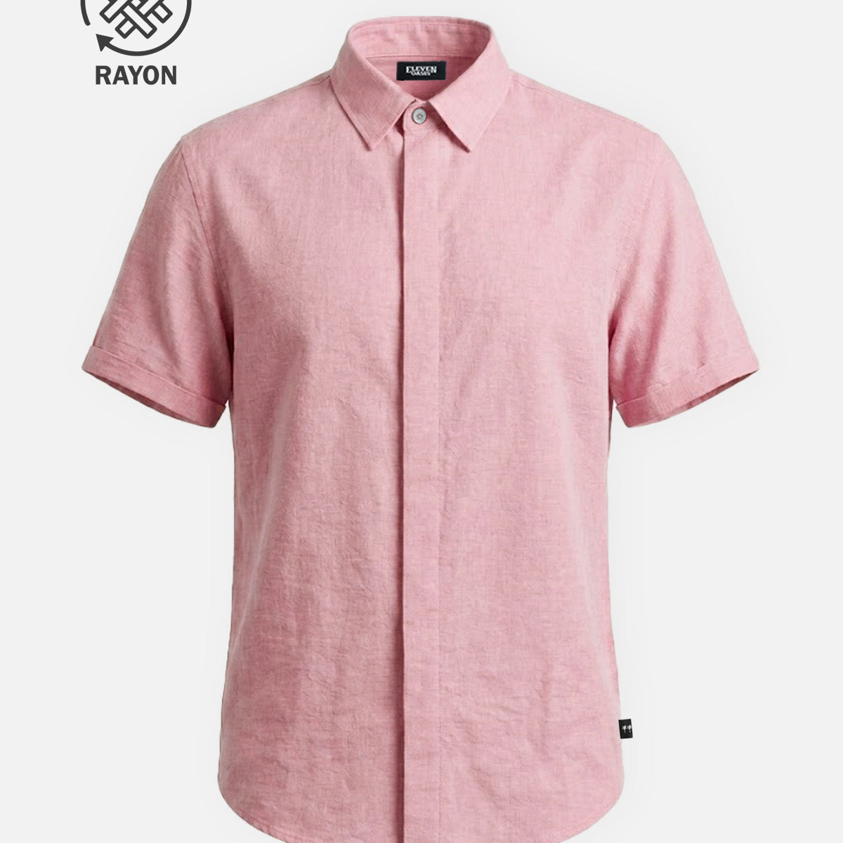 Men's Linen Cotton Blend Short Sleeve Shirt ElevenOasis