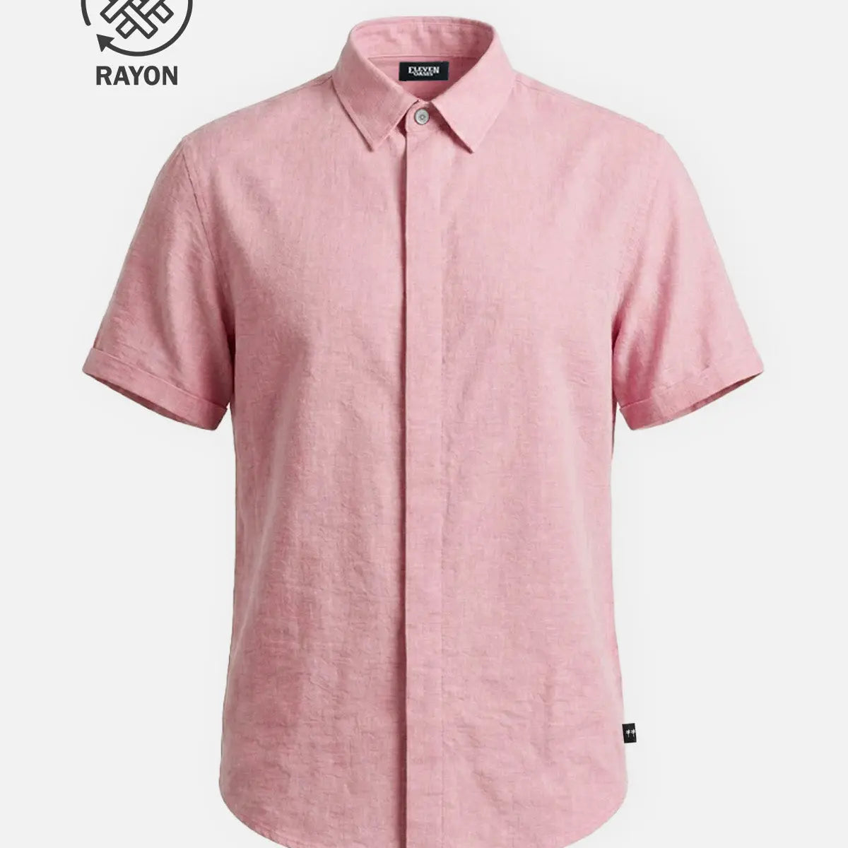 Men's Linen Cotton Blend Short Sleeve Shirt ElevenOasis