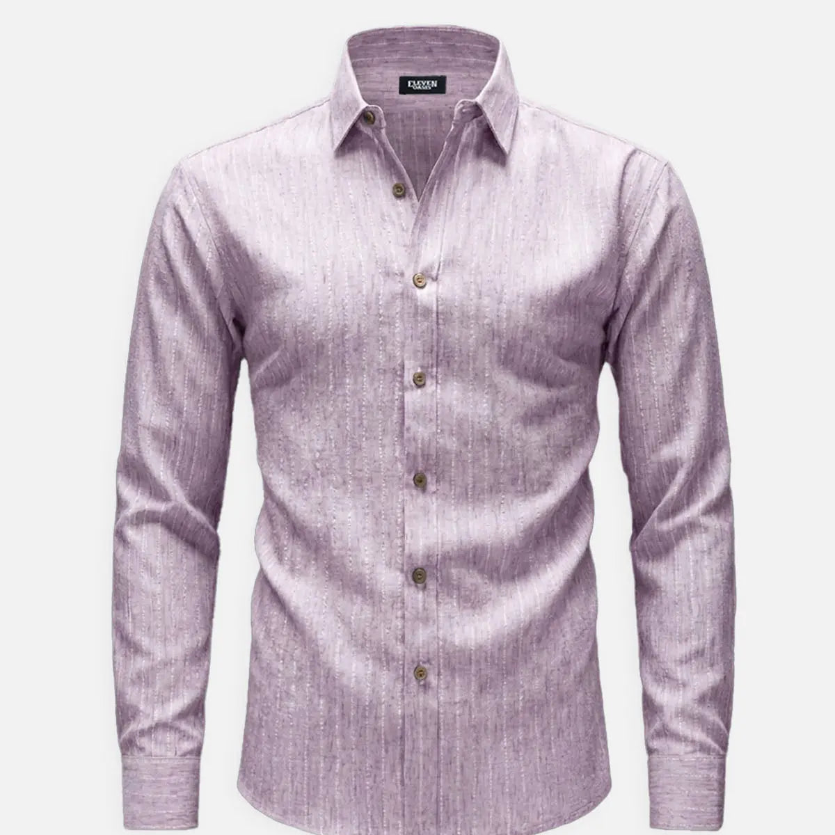 Men's Subtle Sheen Striped Long Sleeve Shirt Eleven Oasis
