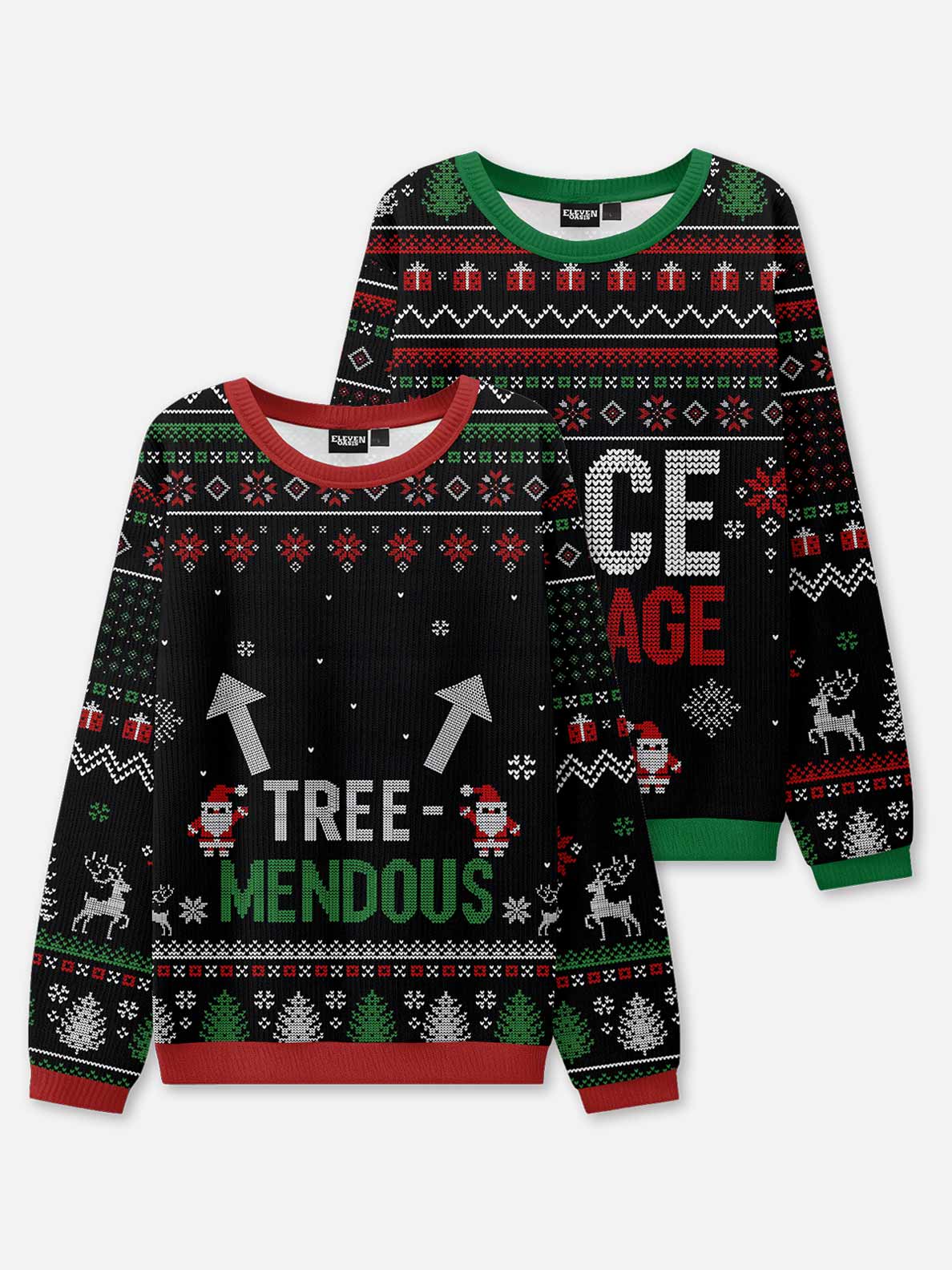 Nice Package & Tree-Mendous Couples Ugly Christmas Sweaters