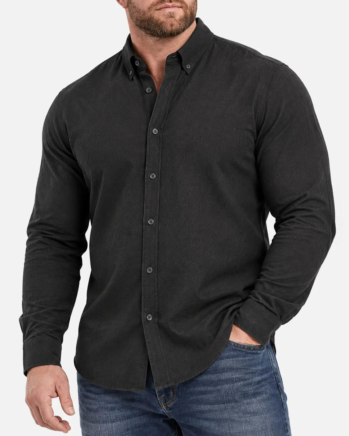Men's Easygoing 100% Cotton Button Down Shirt