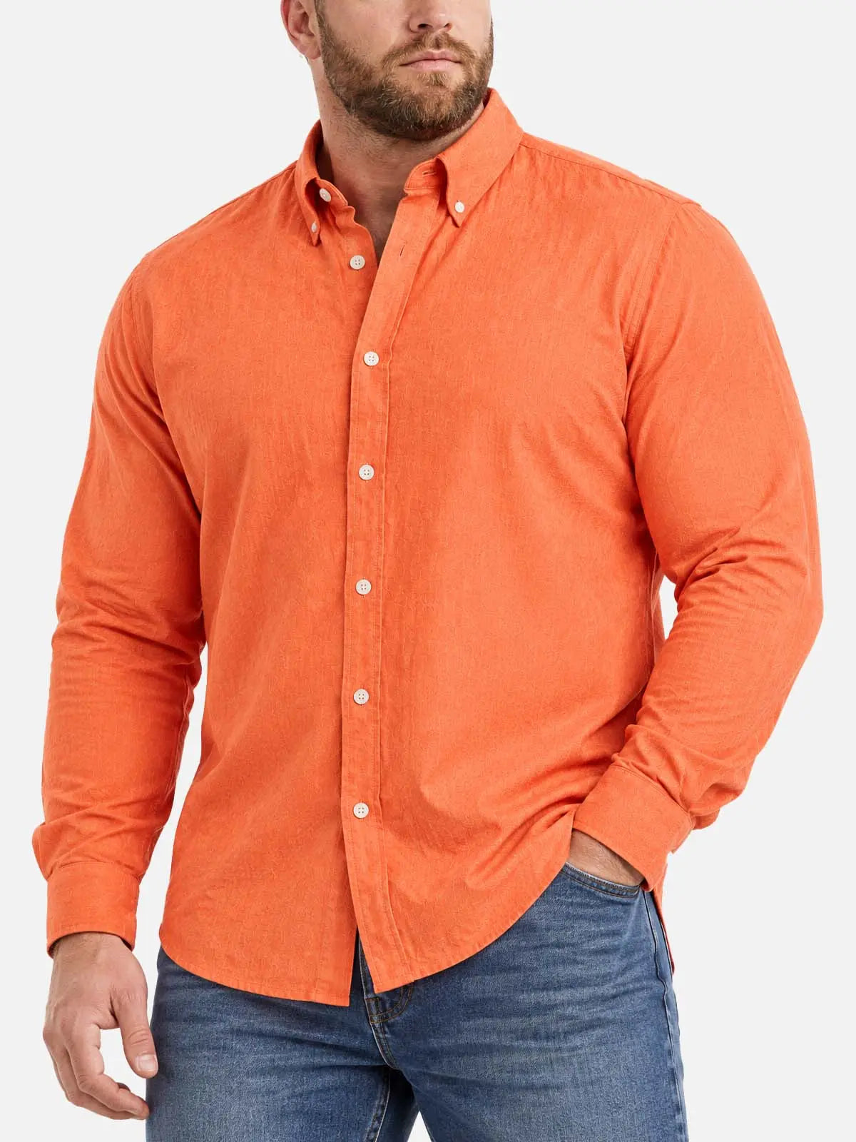 Men's Easygoing 100% Cotton Button Down Shirt