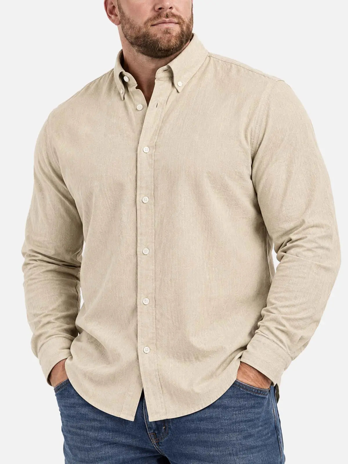 Men's Easygoing 100% Cotton Button Down Shirt