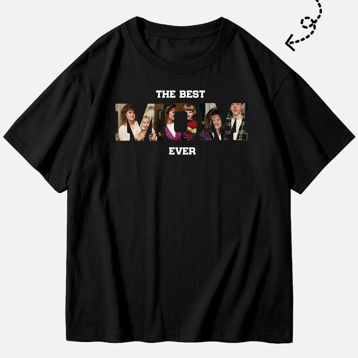 Custom Best Mom Ever Photo Cotton Short Sleeve T-Shirt Eleven Oasis