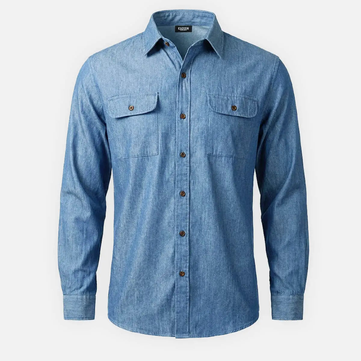 Men's Classic Denim Utility Long Sleeve Shirt Eleven Oasis
