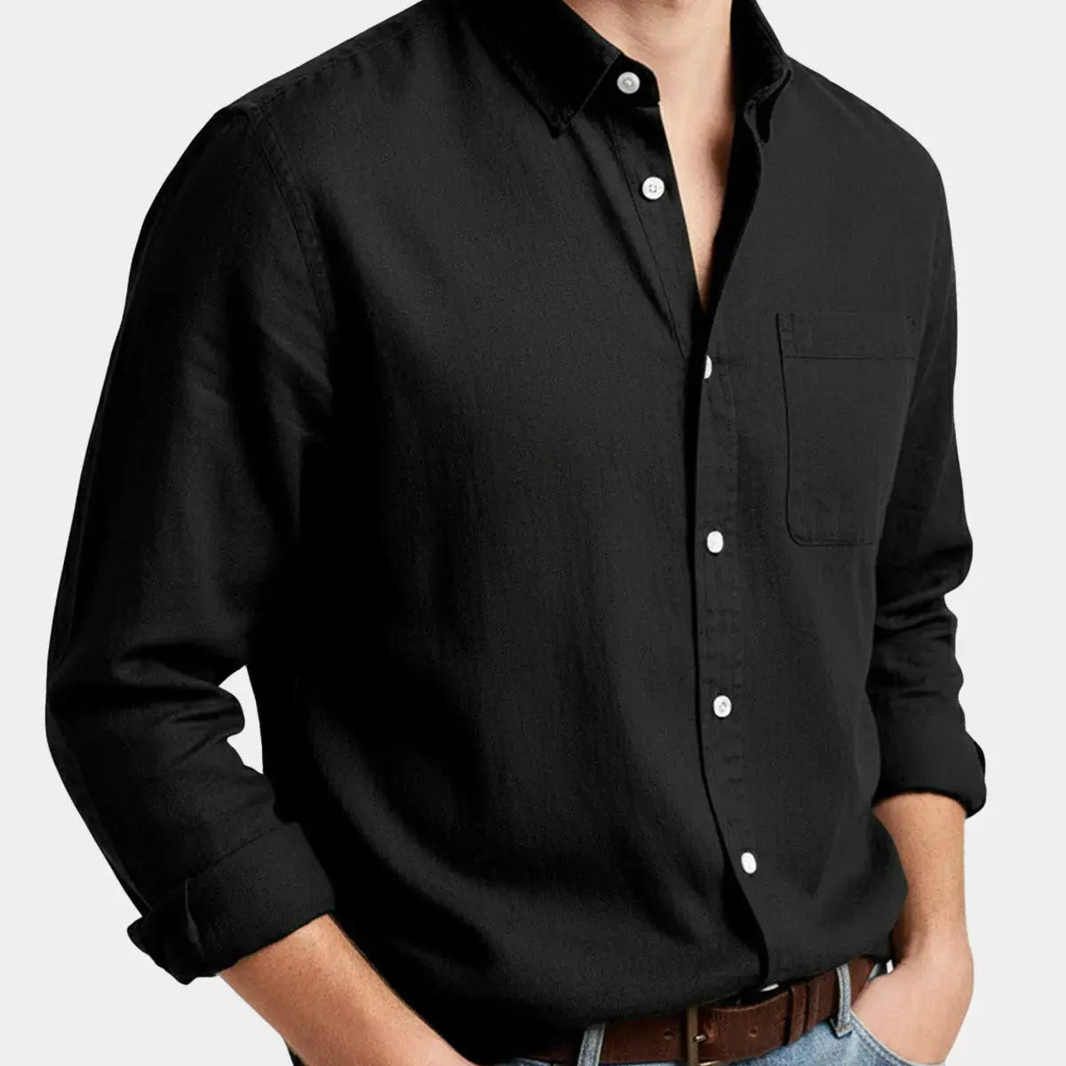 Men's Acid Washed Cotton Long Sleeve Shirt ElevenOasis