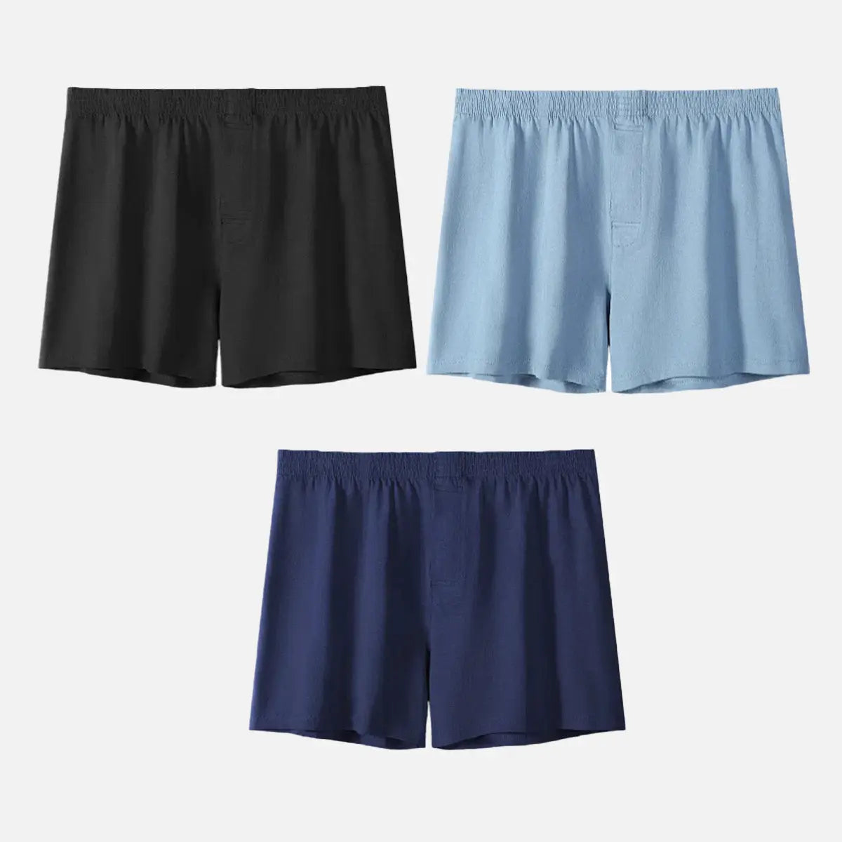 Men's Cotton Stretch Button Fly Boxer Shorts 3-Pack Eleven Oasis