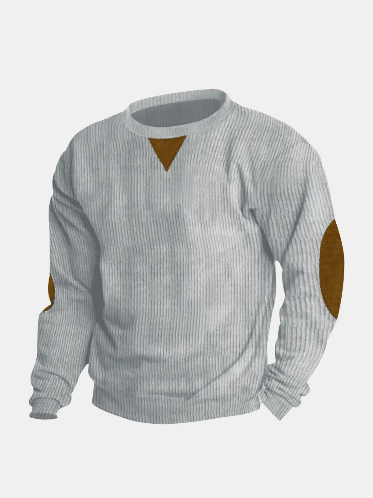 Men's Corduroy Elbow Patch Crew Neck Sweatshirt ElevenOasis