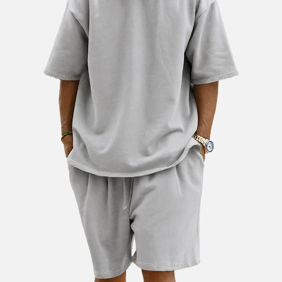 Men's Casual Two-Piece Short Sleeve Shirt and Shorts Set Eleven Oasis