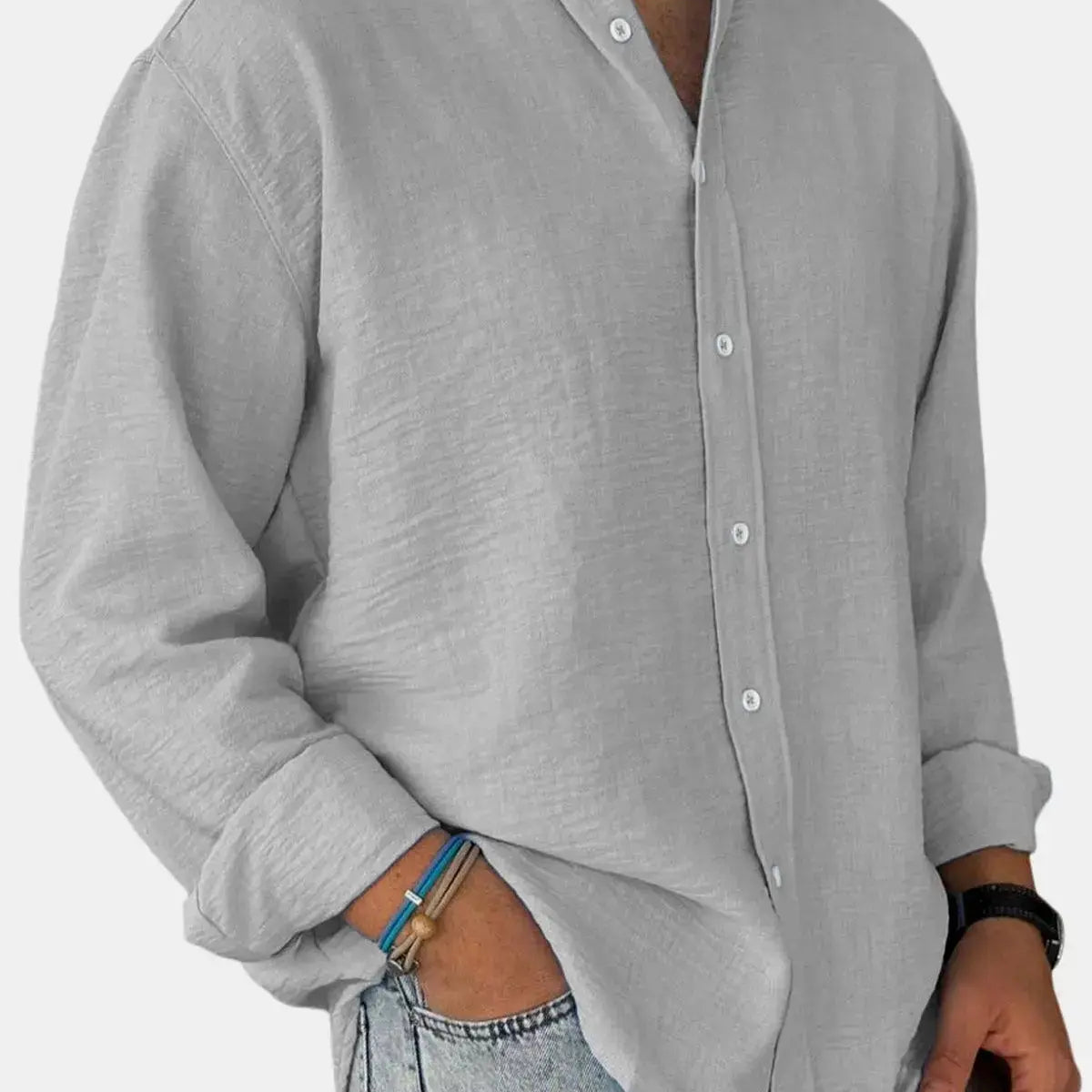 Men's 100% Cotton Button Down Long Sleeve Shirt ElevenOasis