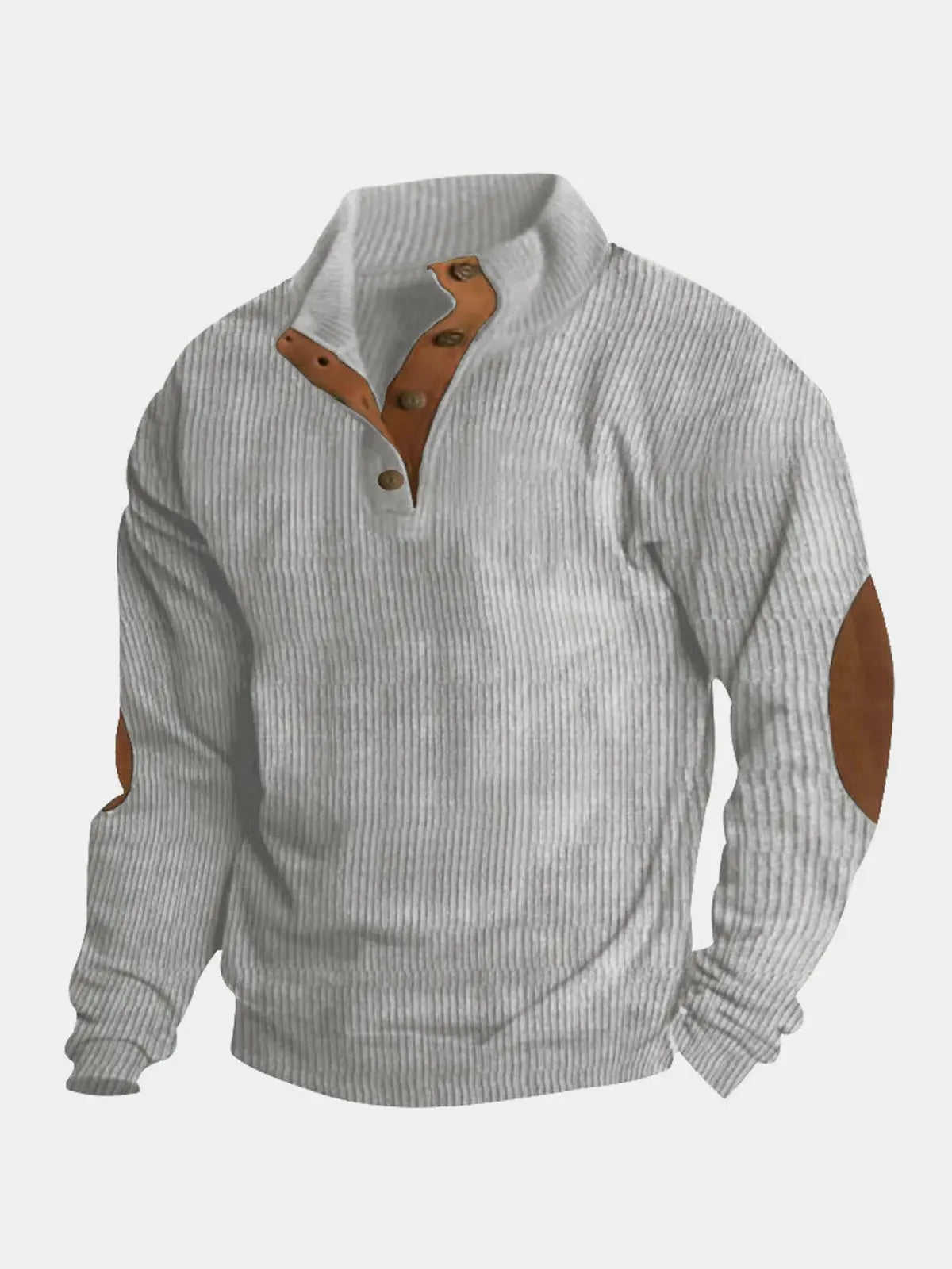 Men's Corduroy-Style Pullover Sweatshirt ElevenOasis