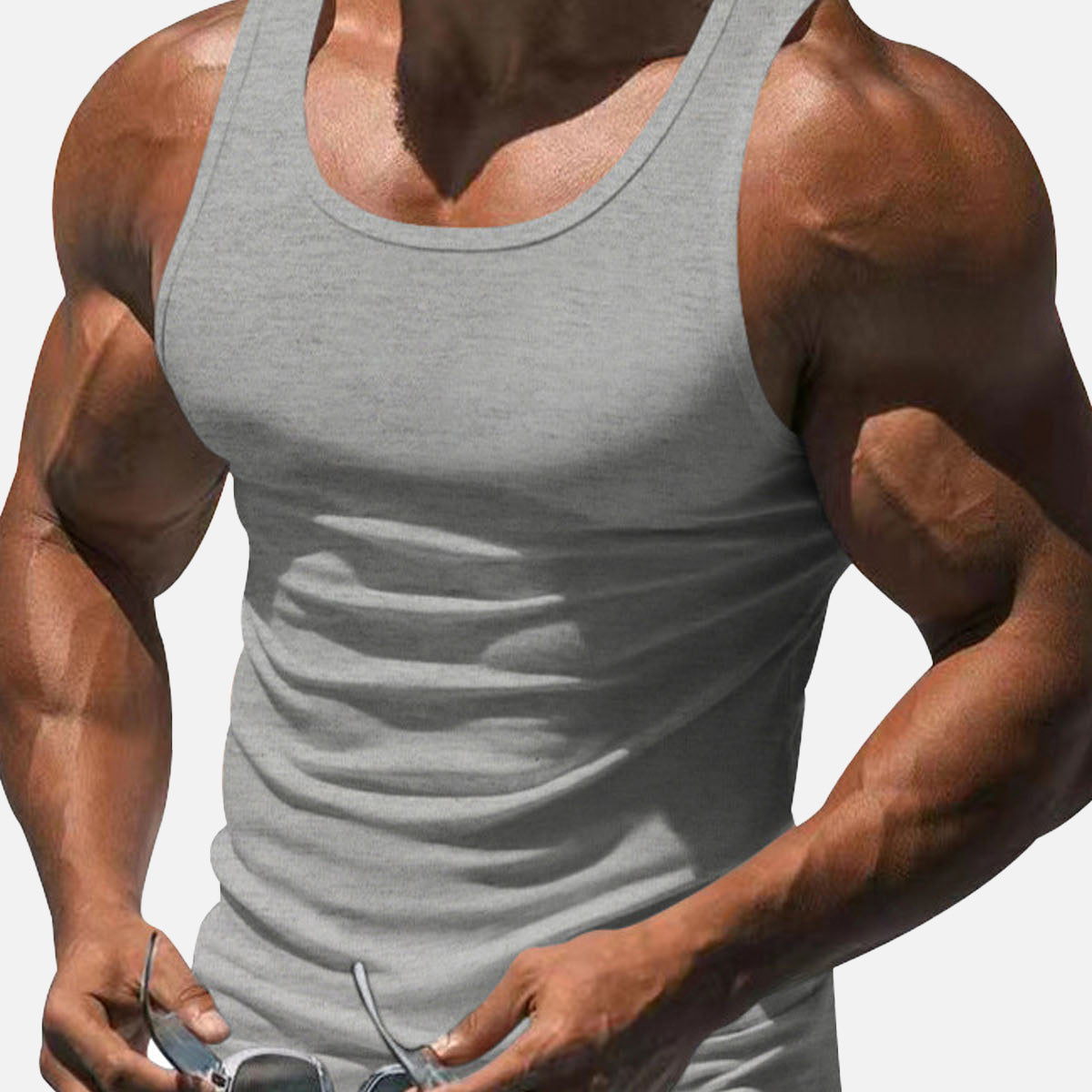 Men's Solid Color Slim Fit Tank Top ElevenOasis