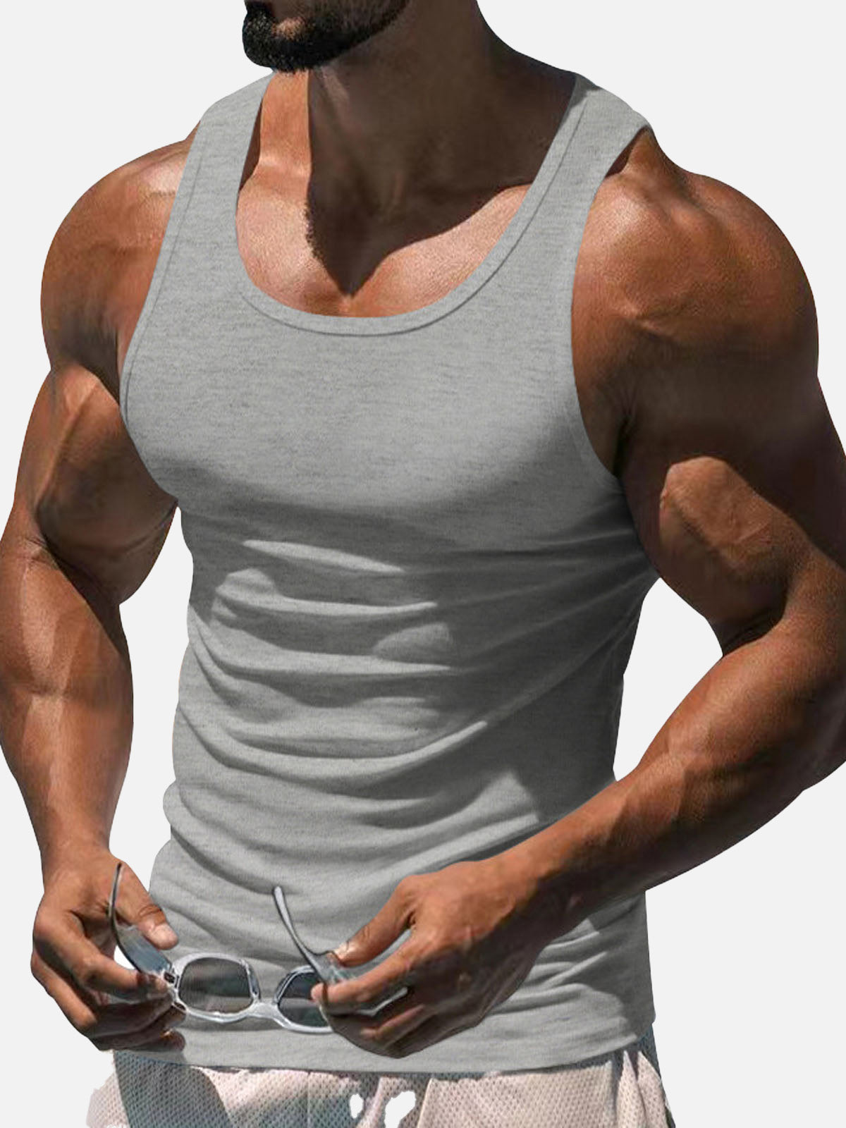 Men's Solid Color Slim Fit Tank Top ElevenOasis