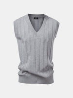 Men's Cable Knit V-Neck Sweater Vest Eleven Oasis