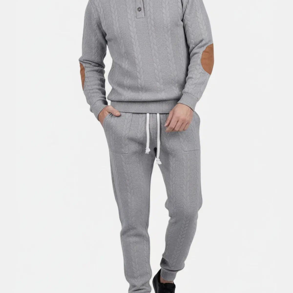 Men's Braided Cable Knit Lounge Set ElevenOasis