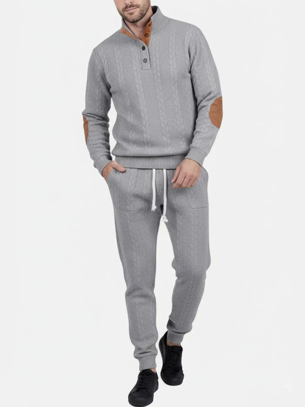 Men's Braided Cable Knit Lounge Set ElevenOasis