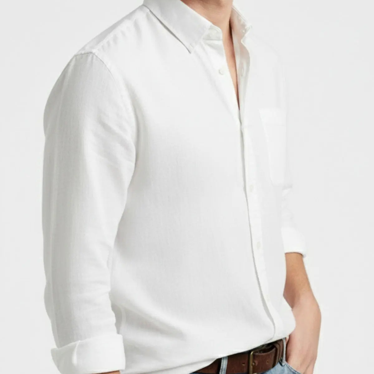 Men's Acid Washed Cotton Long Sleeve Shirt ElevenOasis